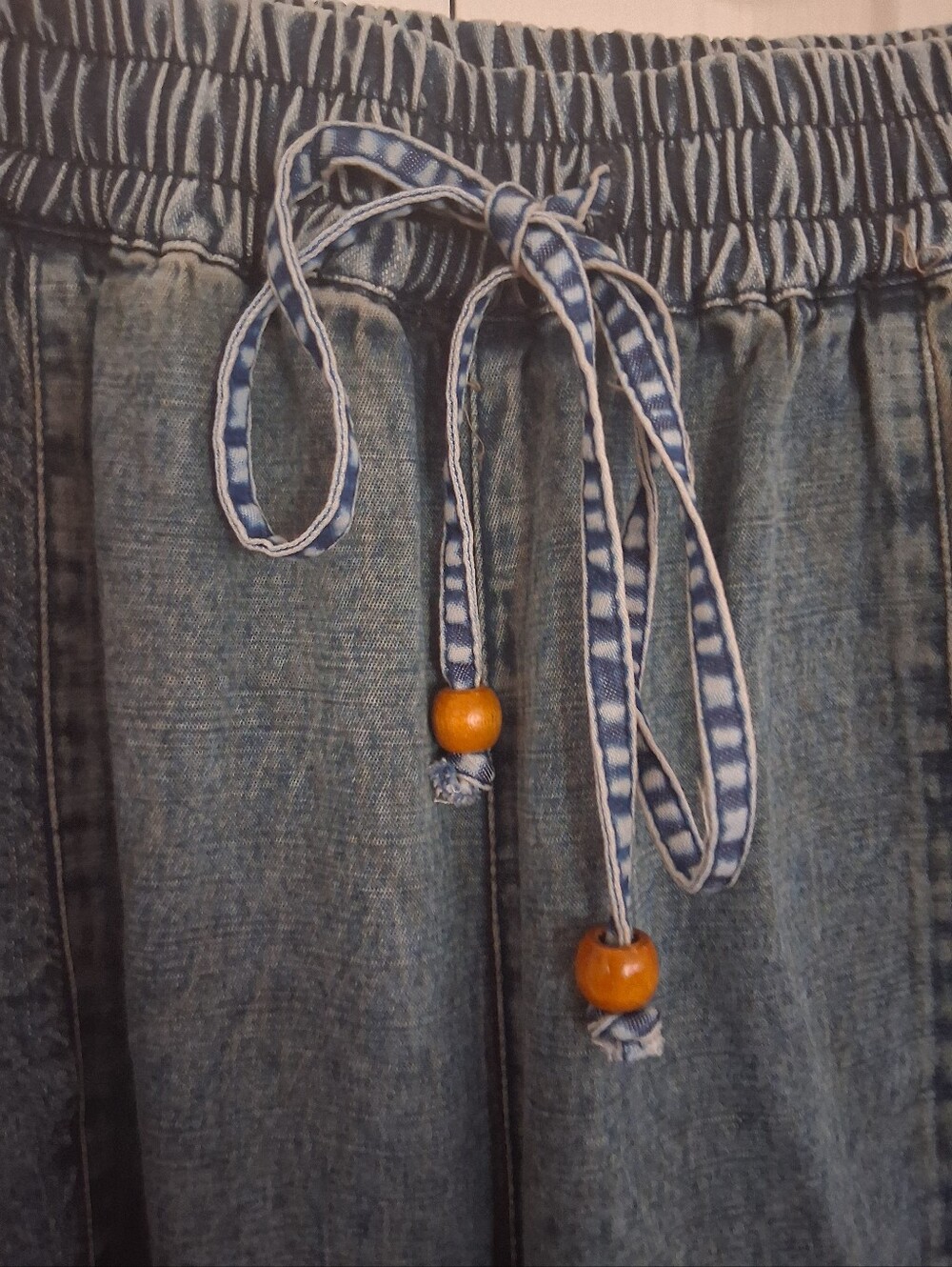 ✨ NWT Young Threads Boho Patchwork Tiered Wide-Leg Palazzo Pants - Size M ✨ - Picture 3 of 8